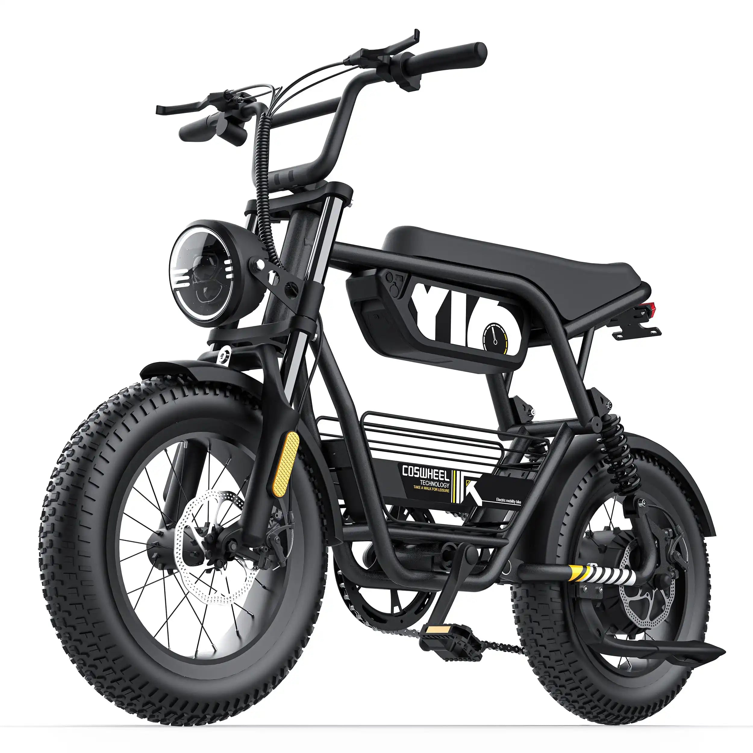 Coswheel Y16 adult E-bike 1000W 48V15Ah battery commute Electric Bike,16-inch Fat Tire E-Mountain bike