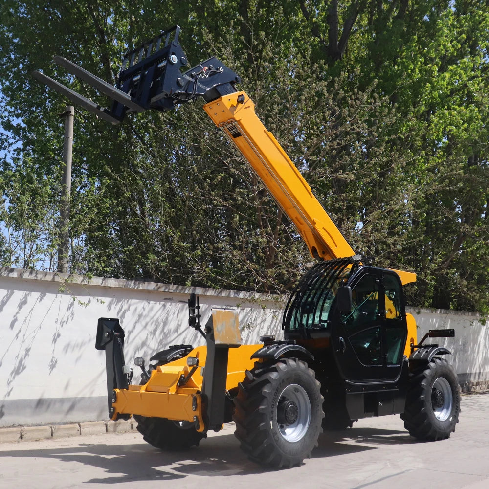New Euro5 3.5 Ton Hydraulic Truck 4WD Diesel Telescopic Forklift Telehandler AC Cabin Rough Terrain Manipulador