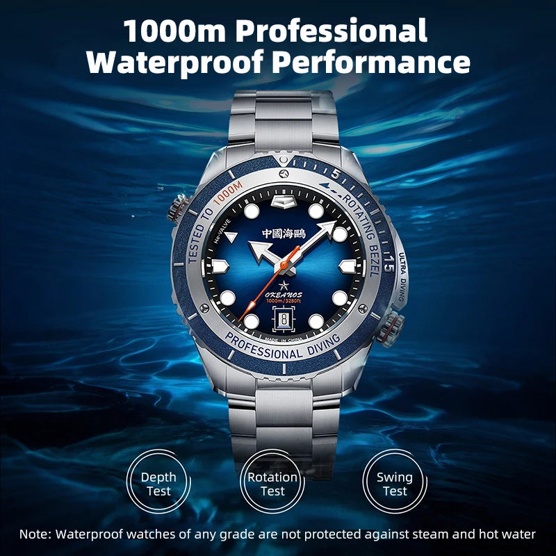 Seagull Deep Ocean Professional Diving Automatic Men's Watch 1000M Waterproof ST2130 Helium Escape Valve Sapphire Crystal 1217