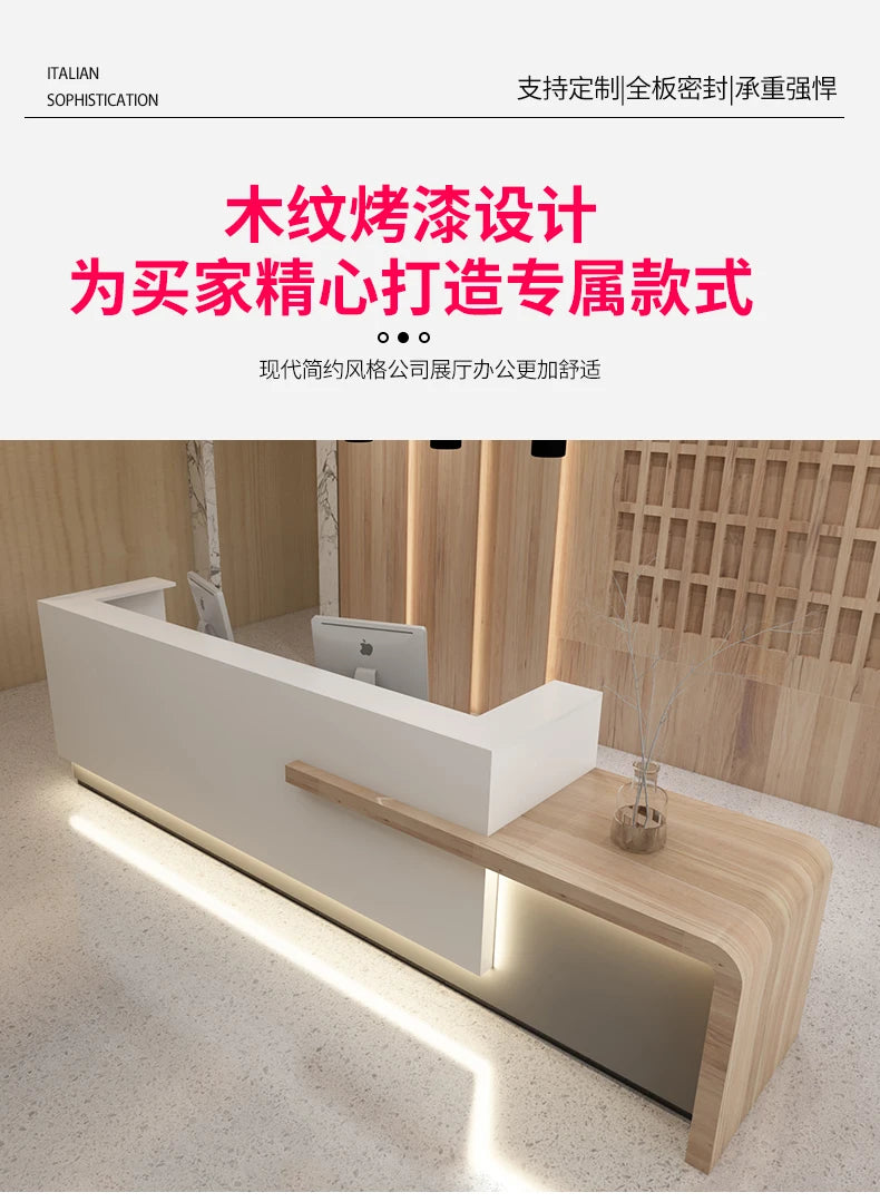 Italian Style Clothing Shop Reception Desks Hotel Luxury Beauty Salon Reception Desks Simplicity Office Furniture Recepce HBRD