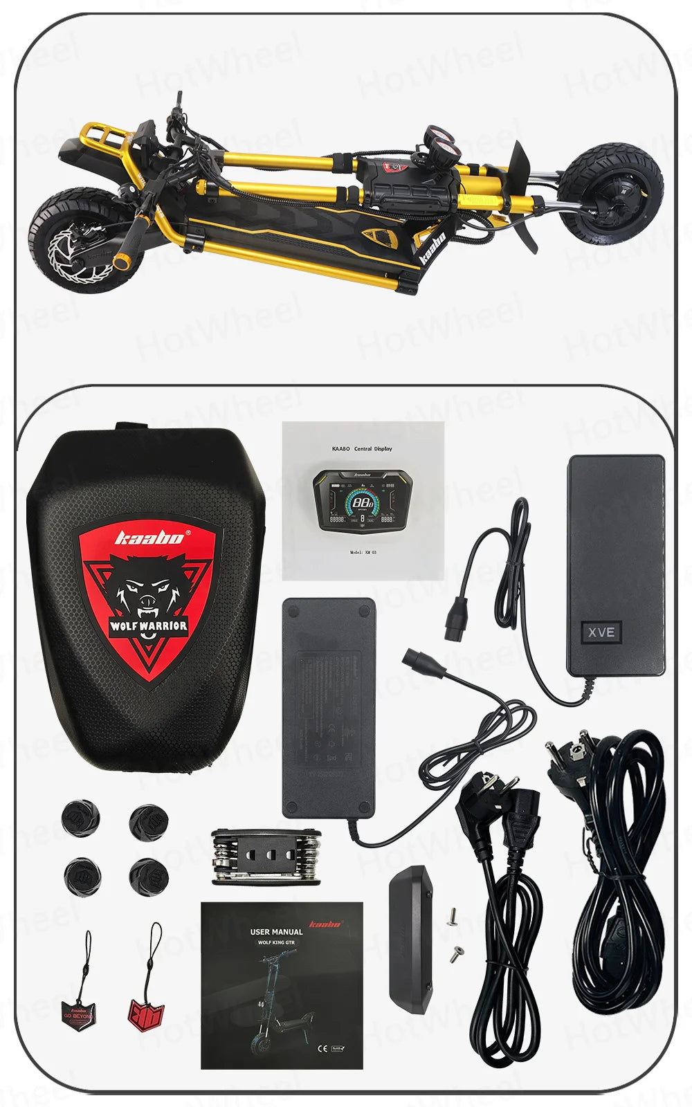 KB Wolf King GTR Max Electric Scooter 2000W*2 Motor 72V 40Ah Battery 2in1 FOC Controller Central Display 12inch Vacuum CST Tire