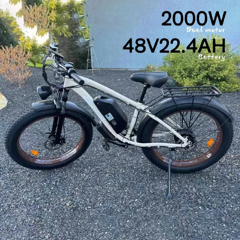City Electric Bicycle 48v 22.4 ah battery adult 2000W Dual Motor 26 inch tire All terrain Hydraulic brake multi-function E-bike