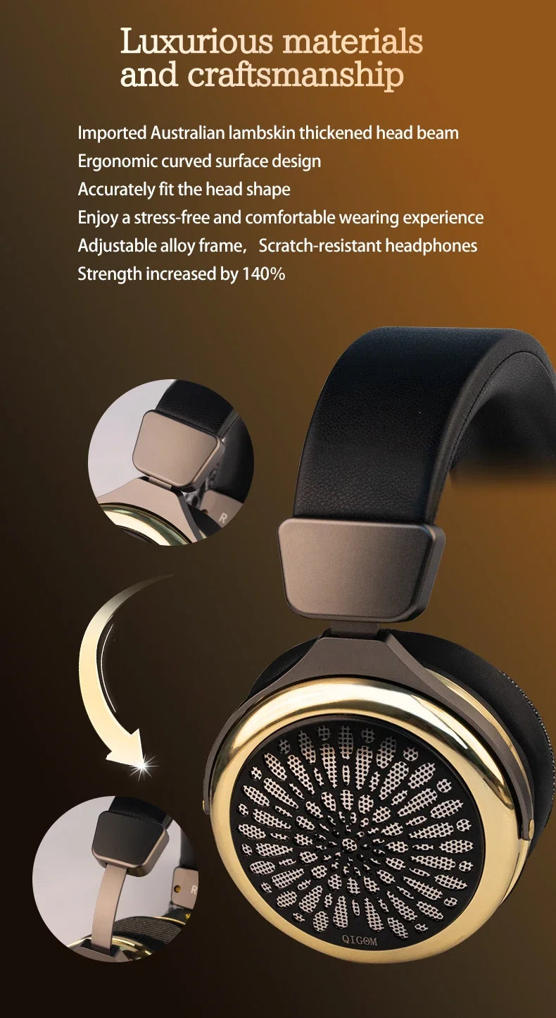 QIGOM Demon Saint 110MM Orthodynamic Planar HIFI Wired Headset Headphone with 3.5mm/4.4mm Replaceable OFC Liz Structural Cable