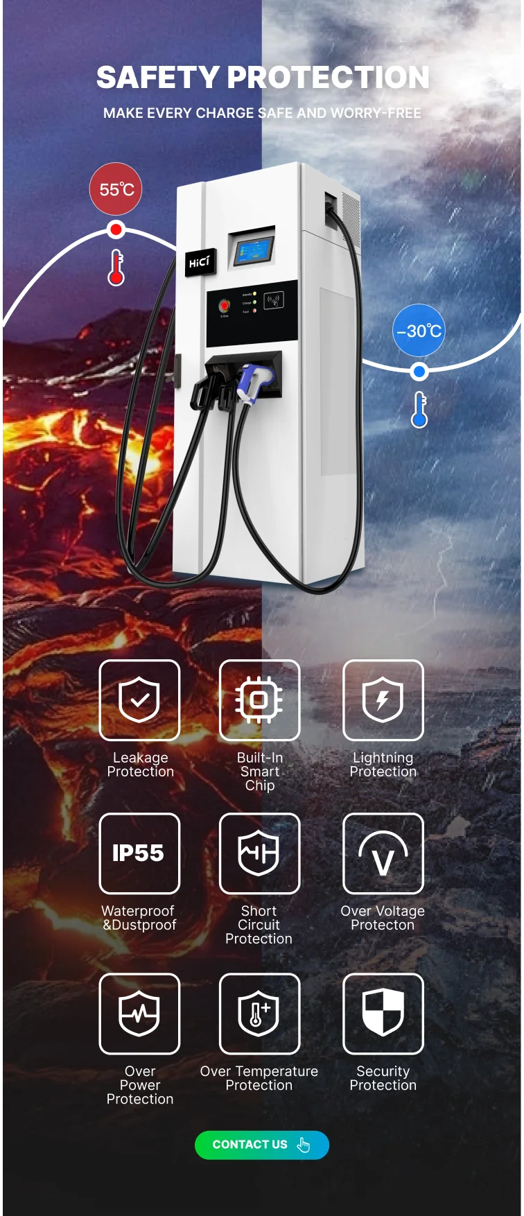 OEM ODM Waterproof 240kW 300kW 480kW EV DC Charger Electric Vehicle Charging Pile DC Fast Charging Station