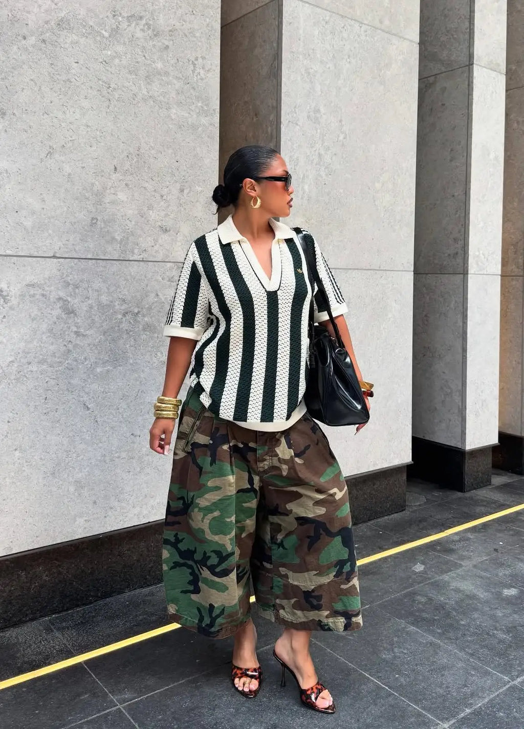 Women's Camouflage Wide Leg Pants Loose Casual High Waist Vintage Pockets Cropped Pants 2025 Fashion Harajuku Capris
