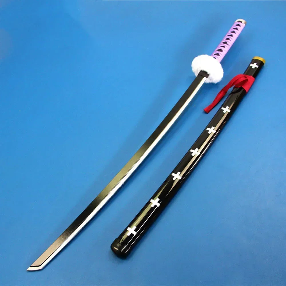 104cm Zoro Katana Sandai Kitetsu Sword Wooden Ninja Blade Anime Cosplay Prop Real Size Japanese Katana Samurai Sabre Kid Toy