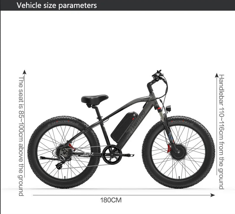 2000W LANKELEISI MG740PLUS Electric Bike 26" 48V 20AH Dual Motor Mountain E-bike