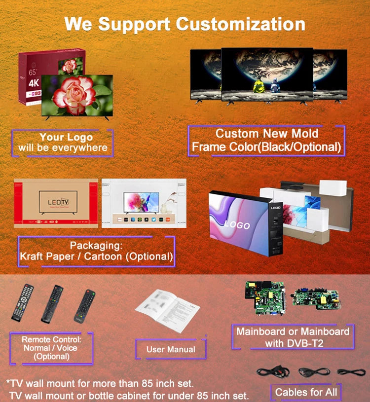 Hot Sell Best Price 4K HD Frameless TV 50 Inch Android Smart Television For Home Hotel Theater