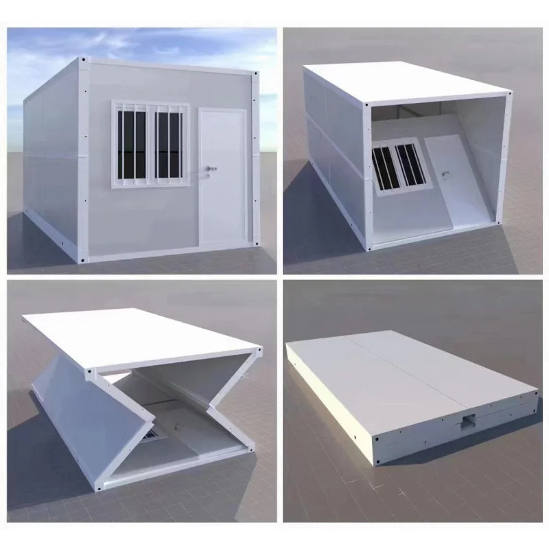 Prefab Foldable Houses Campin custom.Low Price Winter Portable Foldable Container Homes Folding Container House Hut