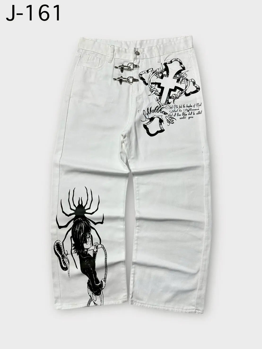 Y2K Vintage Print Baggy Jeans Unisex Harajuku Streetwear Wide Leg Denim Pants Anime Graphic Hip Hop Loose Fit