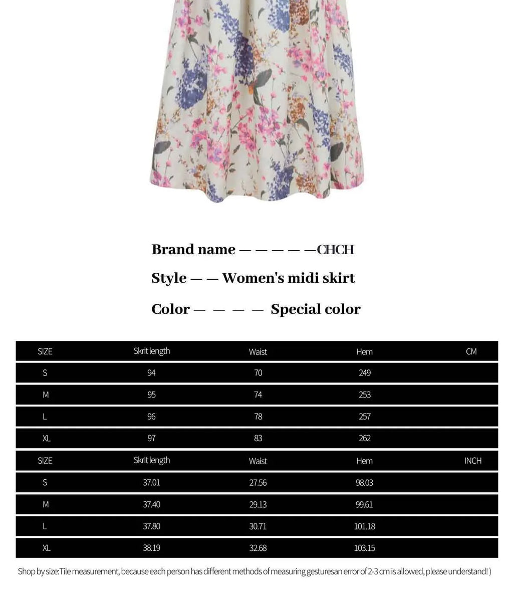 CHCH Women Long Skirts Fashion Women High Waist Zipper A Line Contrast Patchwork Loose Elegant Party Looks Ladies Maxi Skirt