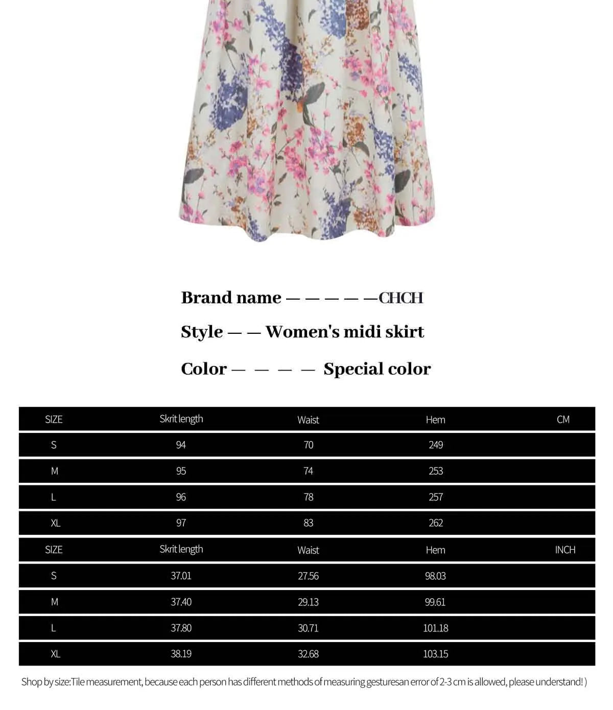 CHCH Women Long Skirts Fashion Women High Waist Zipper A Line Contrast Patchwork Loose Elegant Party Looks Ladies Maxi Skirt
