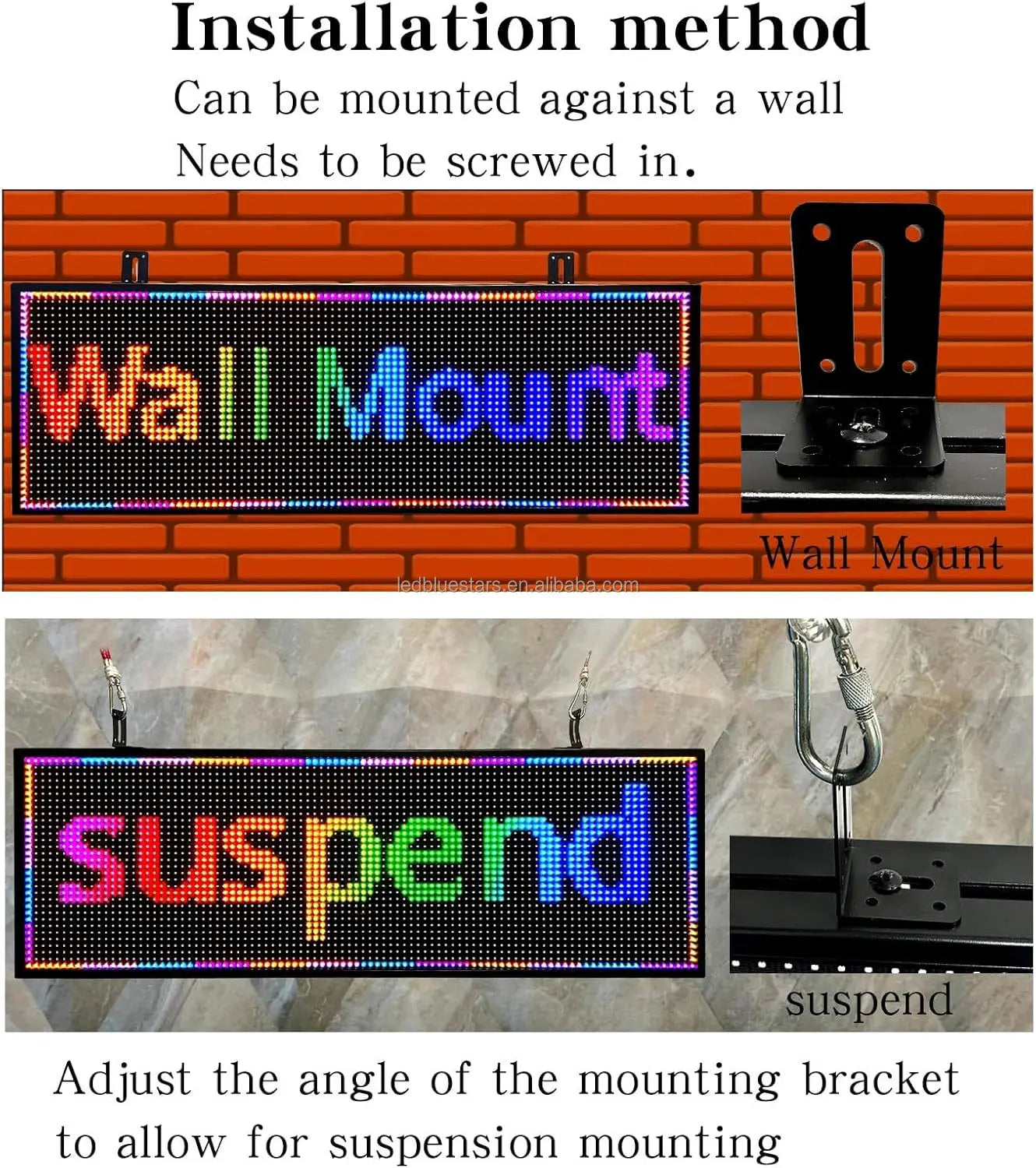US 110V P10/P5/P6 Light Emitting Diode Display Panel Signage Restaurant Store IP65 Shopping Center Programmable Mobile