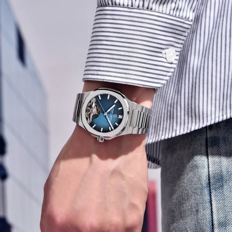 PAGANI DESIGN PD-YS025 New Automatic Men's Watch Full Stainless Steel Mechanical Wrist Watch for Men, Sapphire Dial Glass