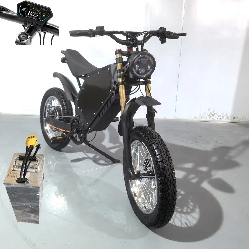 SXLL 72V 3000W 15000W 100km X20 Pedal Assisted Stealth Bomber Electric Bike Adult Powered Lithium Battery