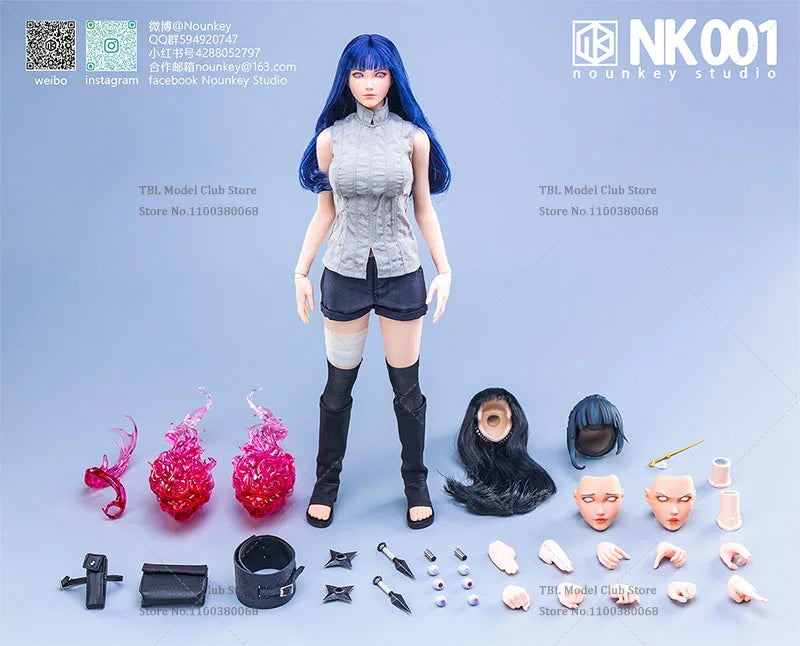 In Stock Nounkey Studio NK001 1/6 Scale Cosplay NARUTO Female Ninja Hyūga Hinata 12Inch Soldiers Action Figure Collection