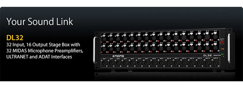 Midas DL32 Digital Snake 32-input Stage Box For Live Show Professional Audio Mixer Sound System