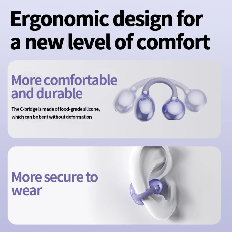New Sport Earclip Wireless Headphone Bluetooth Earphone audífonos bluetooth inalámbrico Gaming LED Display Game and Music Mode