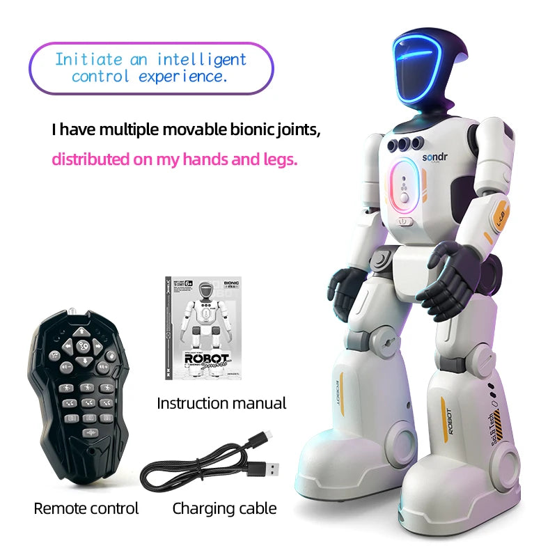 Smart Programming Humanoid Gesture Sensing Remote Control Robot 2.4G Joint Mobility Breathing Light Recording Function RC Robot