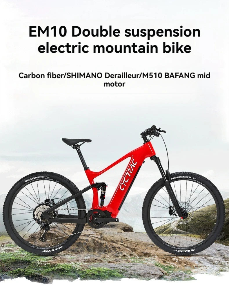 Hot Selling CYCTRAC Electric Bicycle Carbon Fiber Frame Electric Bike 29 Inch Electric Mountain Bike With Full Suspension