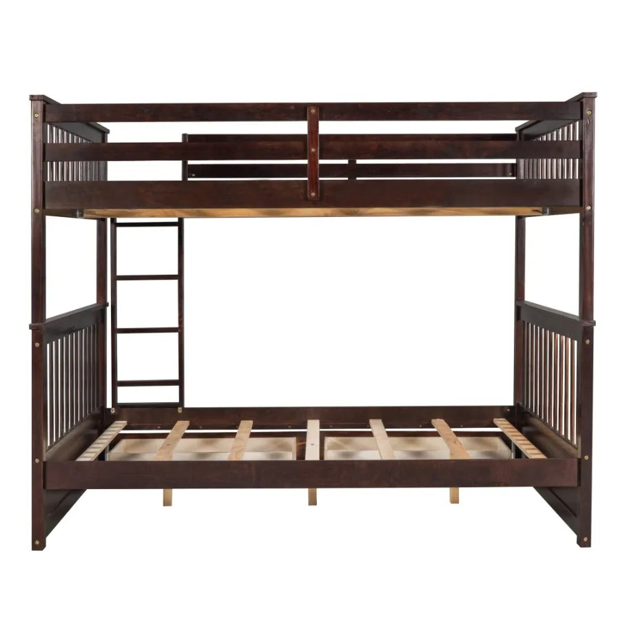 Full-Over-Full Bunk Bed with Ladders and Two Storage Drawers Espresso (OLD SKU:LT000365AAP)