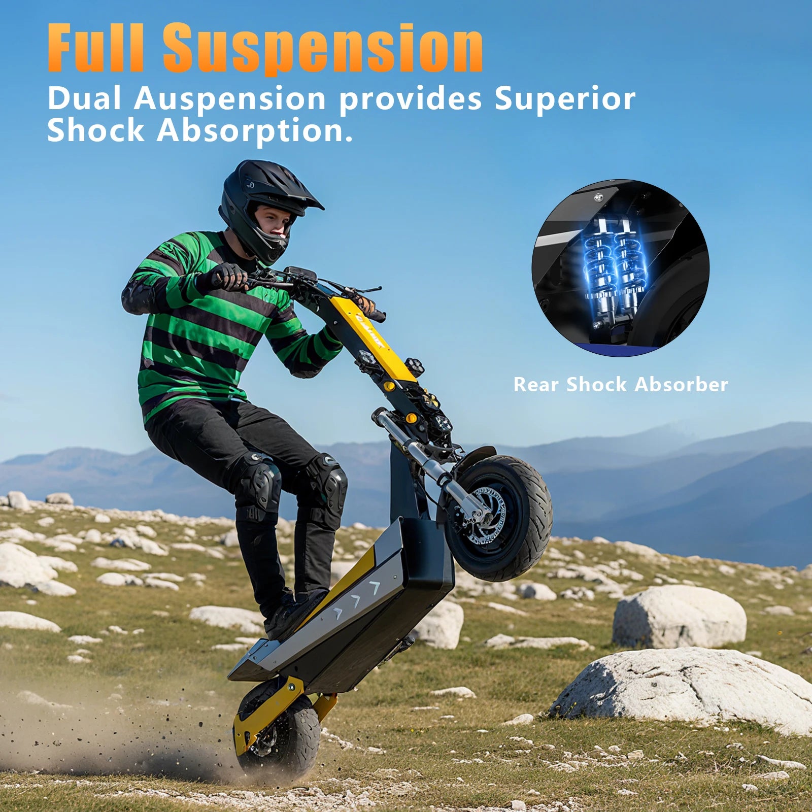 Terrosor 3000Wx2 Adult Electric Scooter Dual Motor Top Speed 50MPH,60V35AH, 11-inch Off-Road Tires Sport Folding EScooter