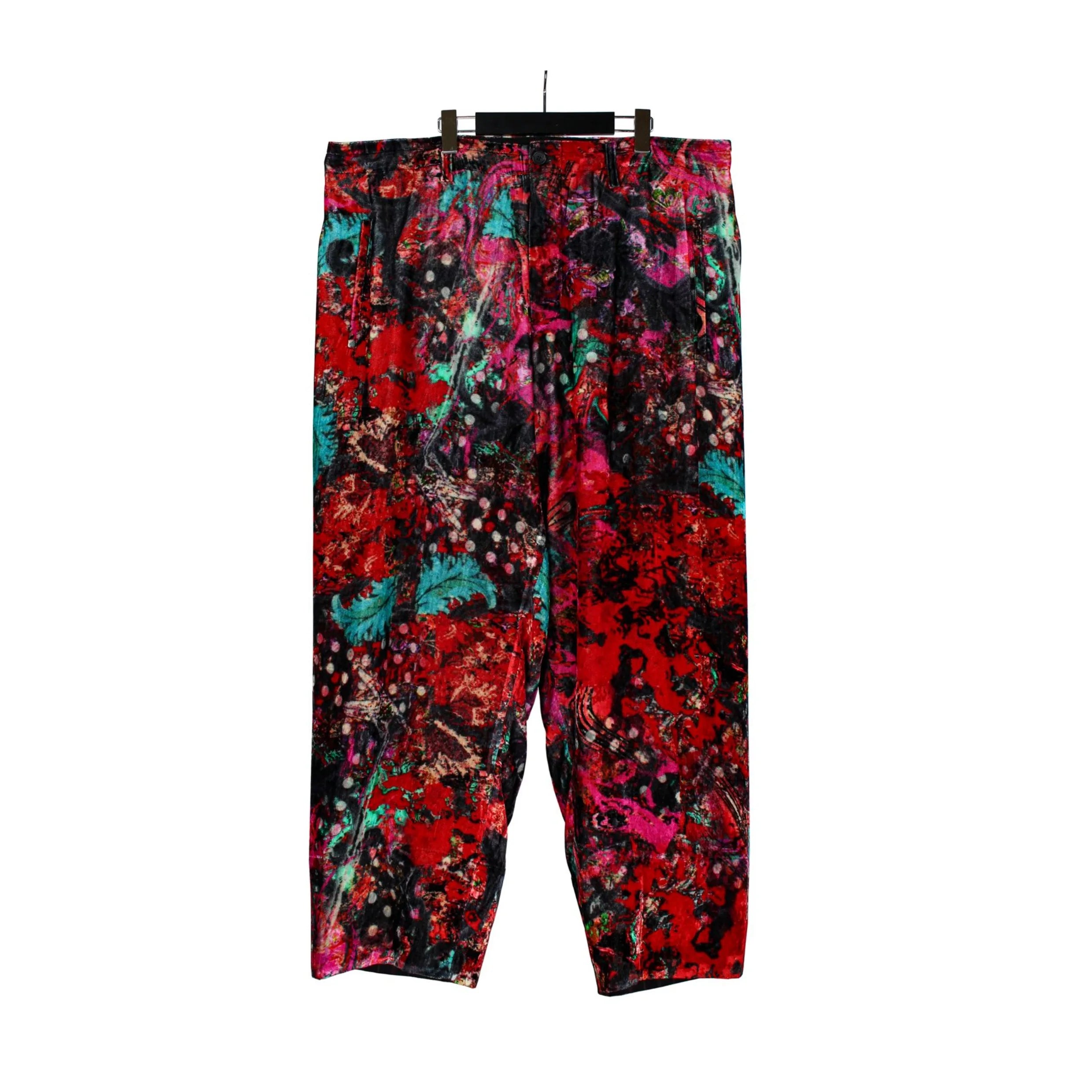 TOP-YAMAMOTO Japanese original design dark small print velvet loose casual pants