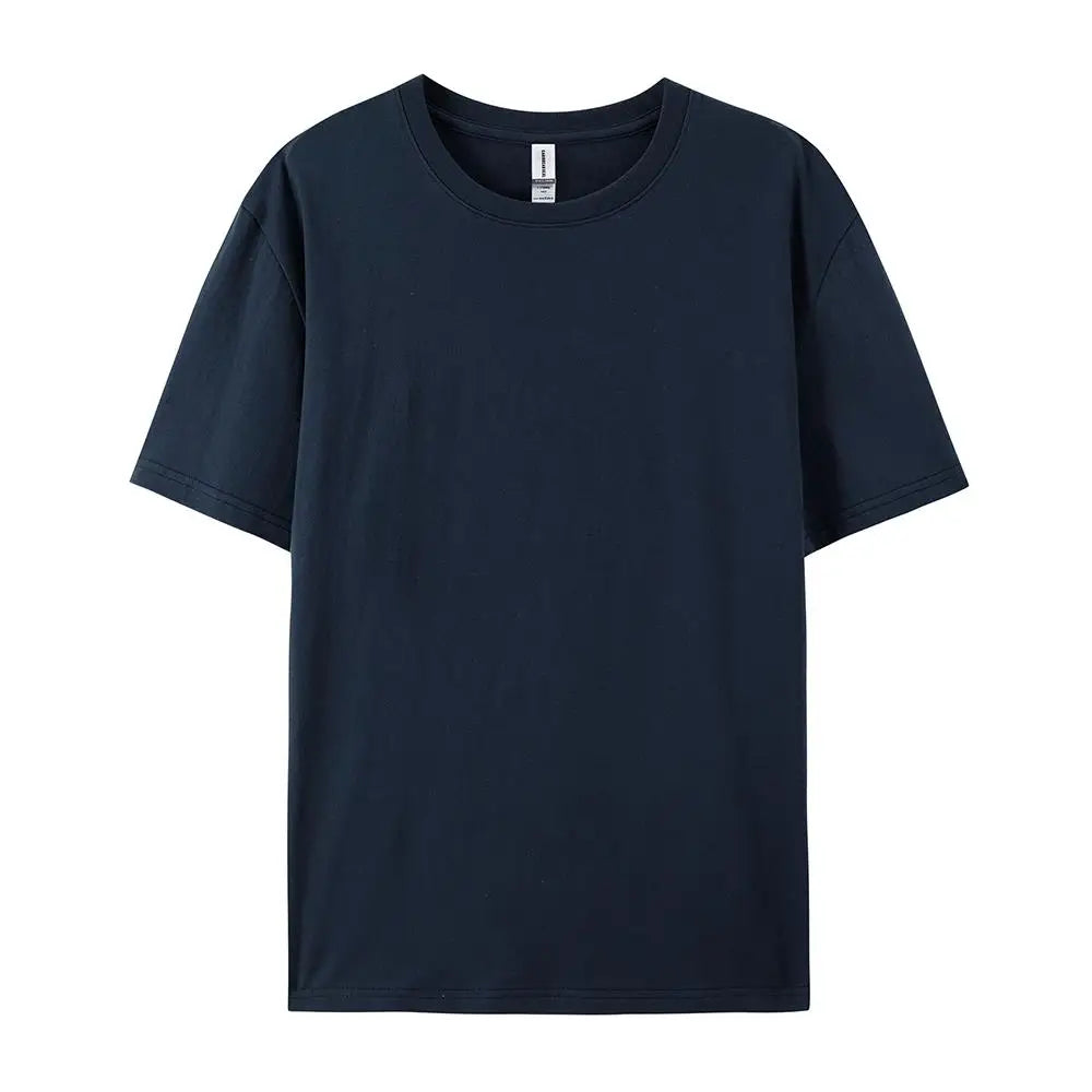 100% Cotton Solid Color T-Shirts Men Woman Short Sleeve Fashion Brand Trend Casual Soft Clothing Tees Breathable Summer Tops