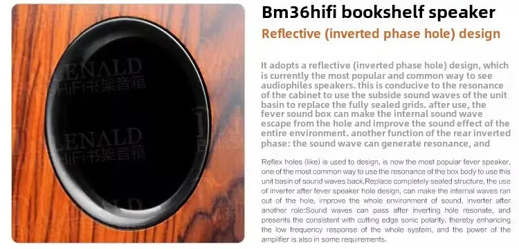 Bm36 High Fidelity Hifi Speaker Fever Level Passive Bookshelf Speaker Three-way Home Audio Sound Speaker
