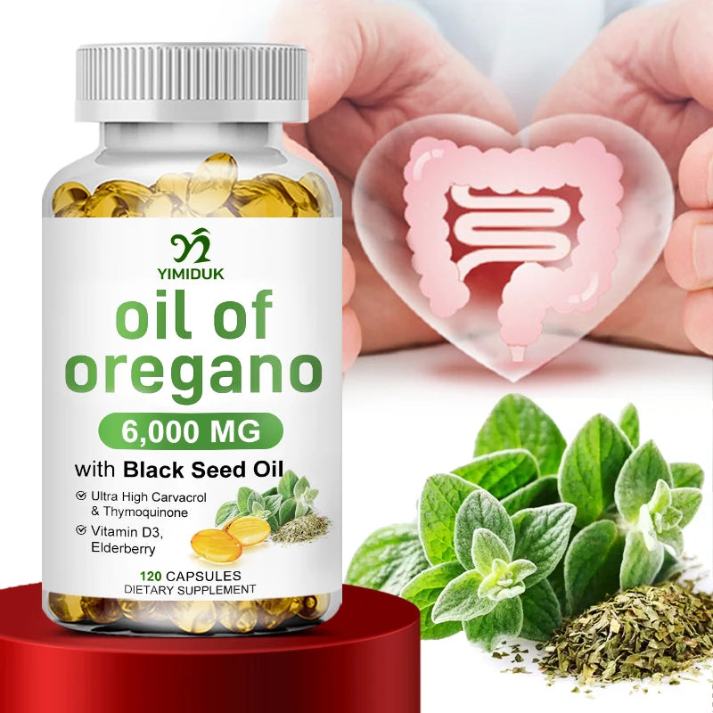 Yimiduk Oregano Oil Extract Softgels - Powerful Herbal Supplement for Immune, Respiratory & Digestive System Support