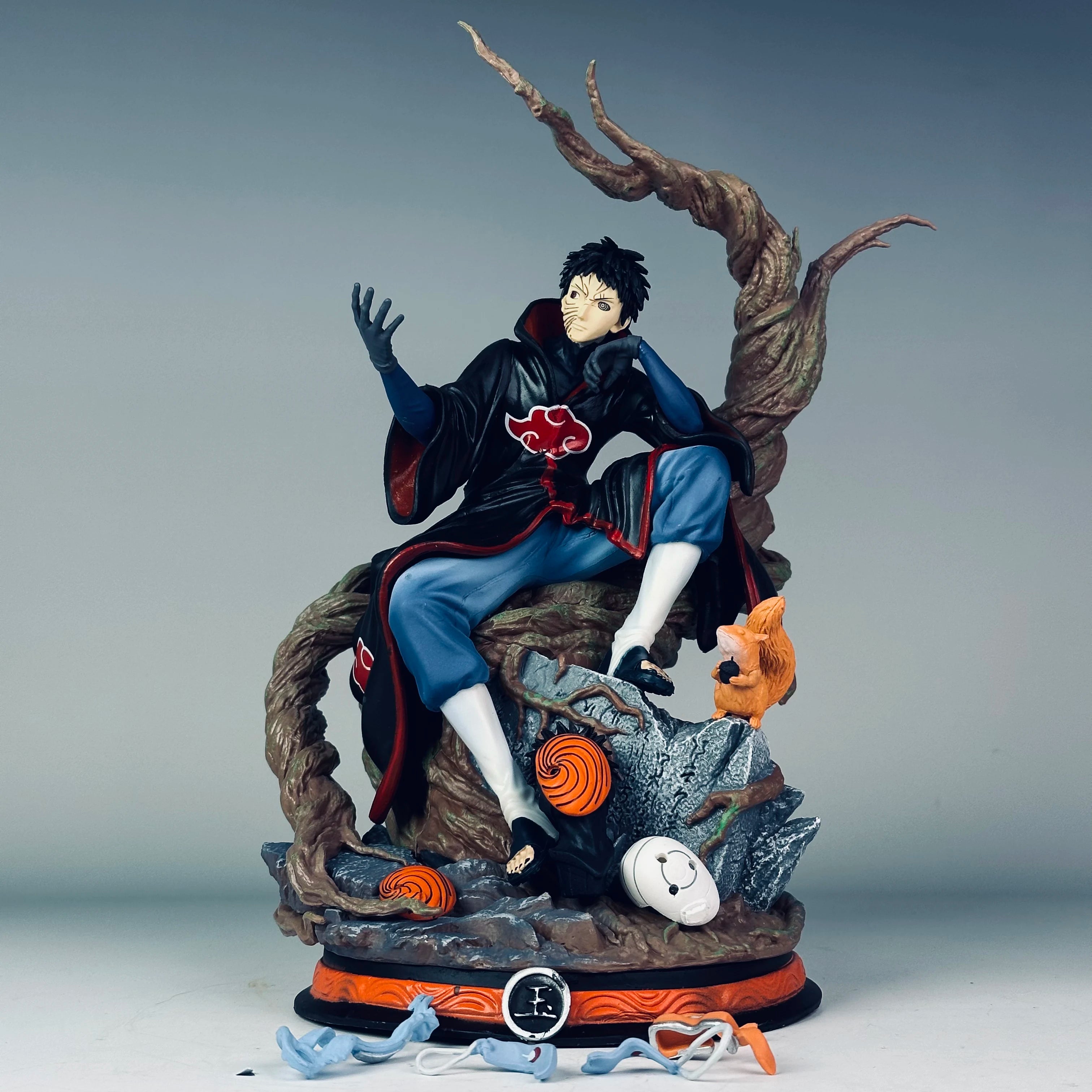 32cm Naruto Anime Uchiha Obito Replaceable Head PVC Action Figures Collection Model Toys Gifts