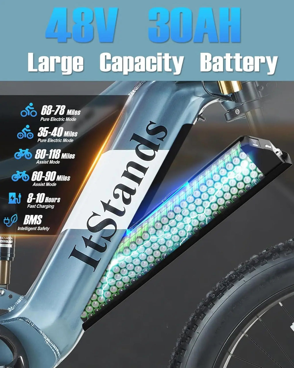26" Electric Bike 2000W E-Bike For Adults Dual-Motor Bicycle  30mph Fat Tyre