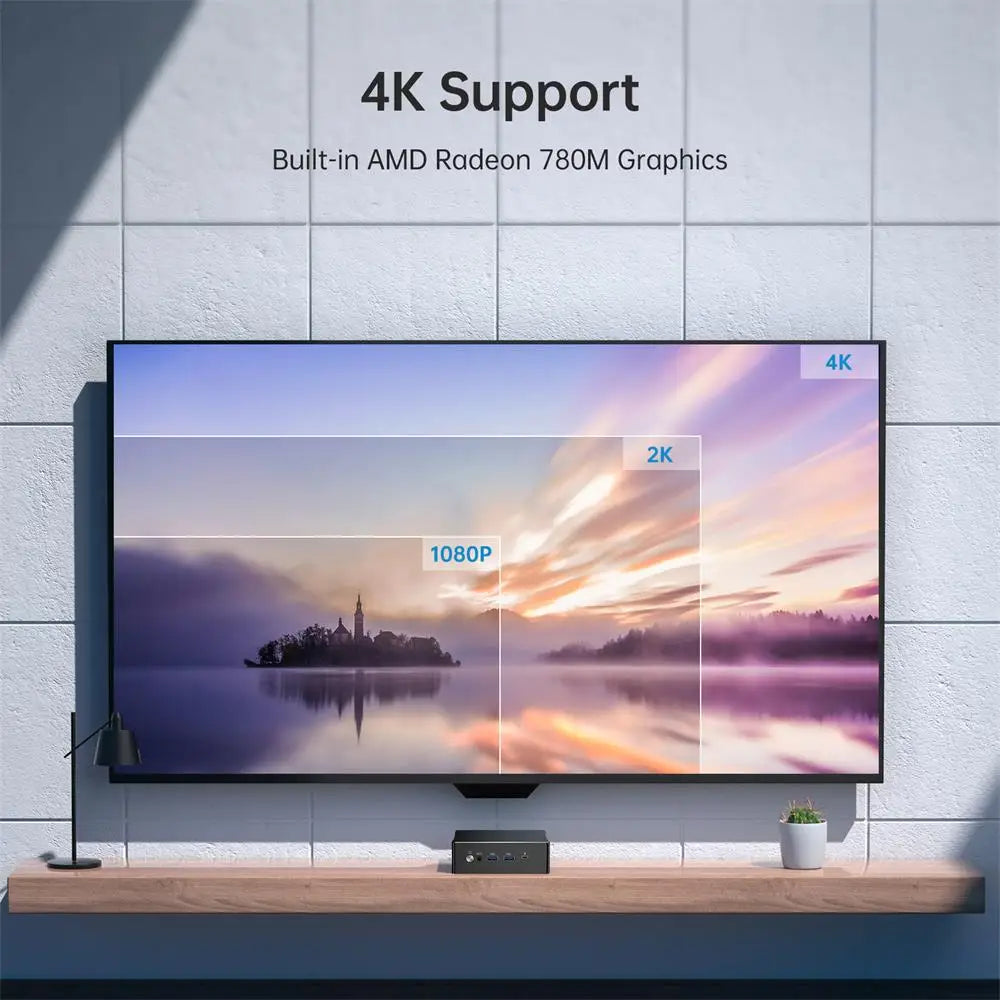 AMD Ryzen 9 7940HS 64GB DDR5 2TB NVMe WiFi6 Gaming Mini Pcs 4USB Type-C For 4K Streaming And LOW Power Supply Desktop Computer