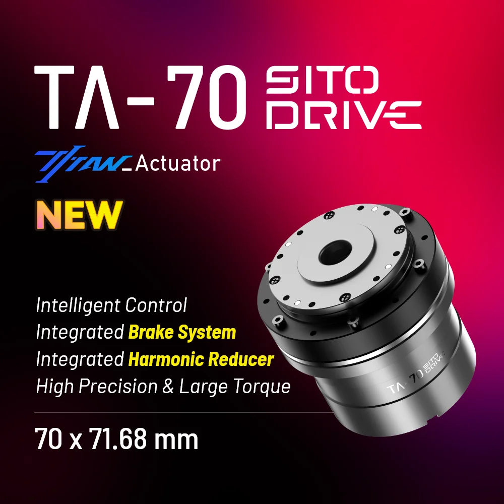 Sito TA70 24V Can Micro PTZ Motor Bldc Servo Drive Motor 100 Ratio Small Harmonic Drive Gearmotor Robot Joint Actuator