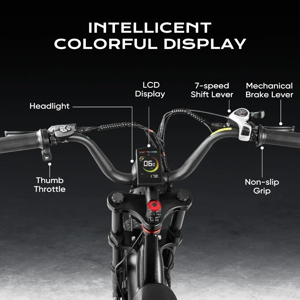 Electric bicycle 1000W motor 48V 20AH lithium battery Electric bike 20 inch tire full suspension system Urban commuting e-bike