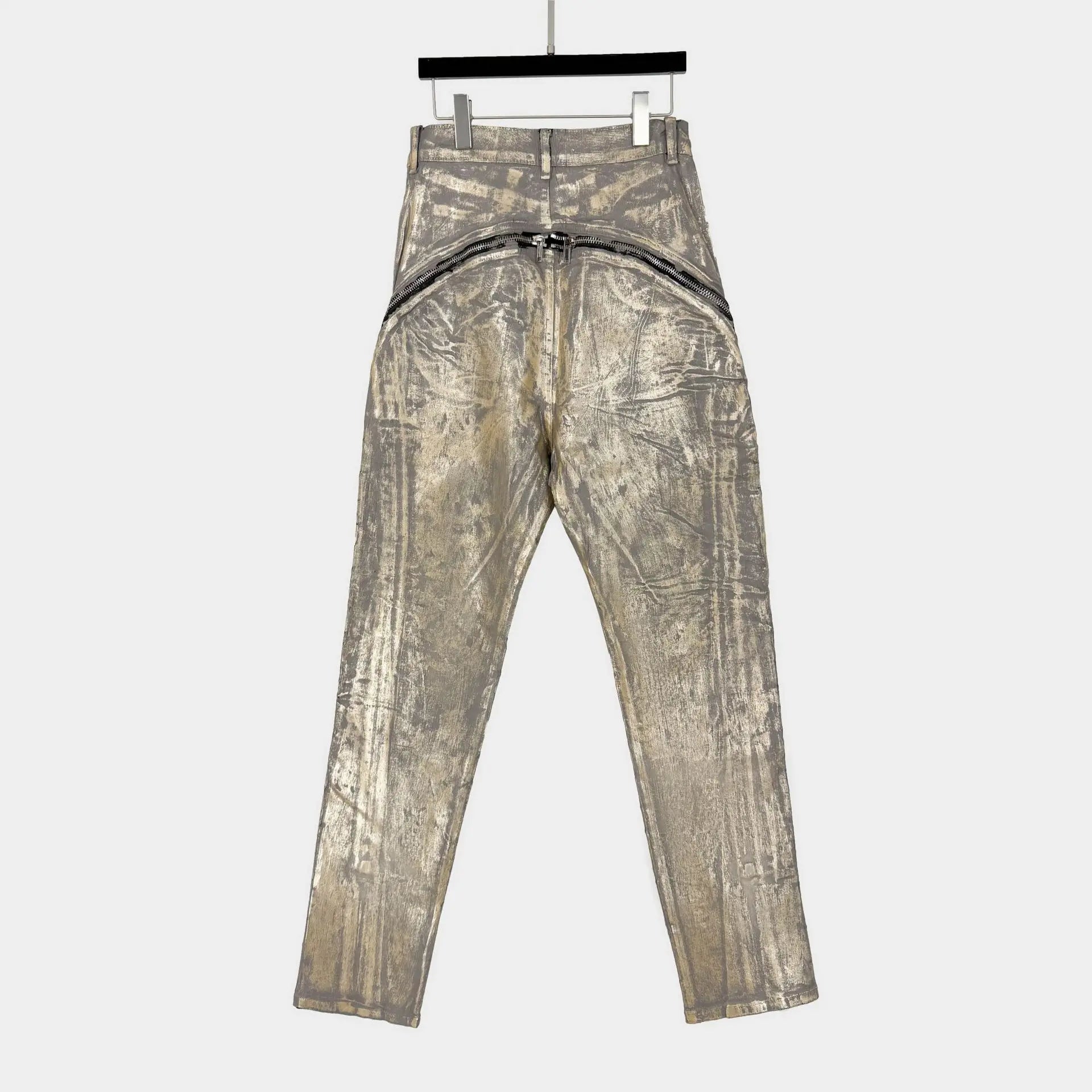 High Street RO Denim Pants Men's Hot Stamping Zipper Dark Style Street New Style Hot Stamping Bull Streetwear Jeans Pant