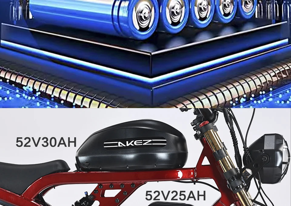 US Warehouse AKEZ 1500W 52V 55Ah Electric Bike, Aluminum Alloy Adult E-Bike, Wholesale Supply