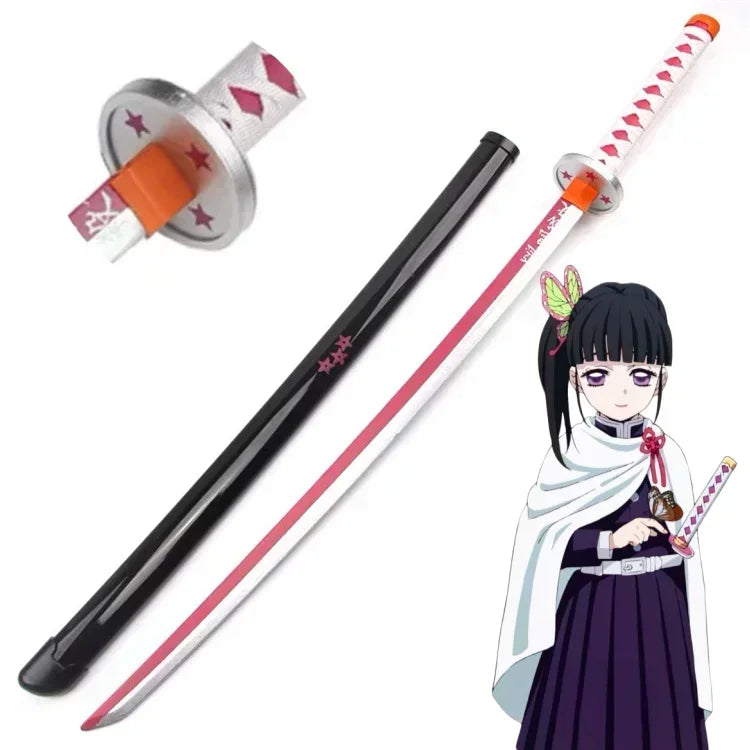104cm Japanese Katana Samurai Sword Accessory Demon Slayer Katana Tanjirou Sword Kimetsu No Yaiba Iron Ninja Knife Cosplay Toy
