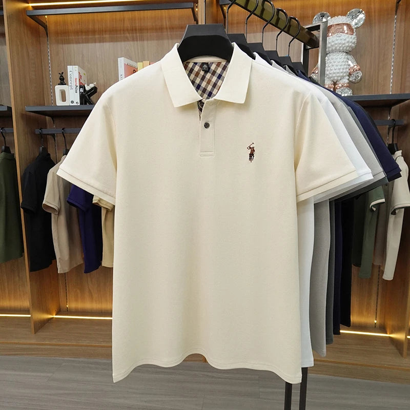 Designer luxury brand short sleeve polo shirt men summer trend striped hot selling Paul embroidery business casual golf T-shirt