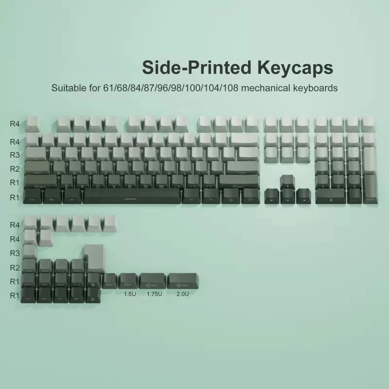 2025 New Original Daylight Cherry Keycaps PBT Translucent Gradient Color Side Engraving Personalized for MX Mechanical Keyboards
