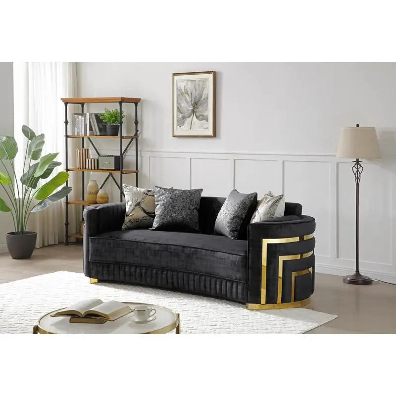 Black Sofa G00523A-S, Modern Design, Elegant and Comfortable Home Seating, Ideal for Living Room and Lounge Spaces