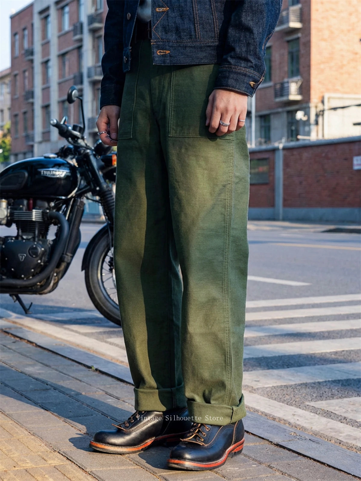 Red Tornado 15oz Heavyweight Cotton Sateen OG-107 Fatigue Pants Vintage Military Style Men's Casual Trousers