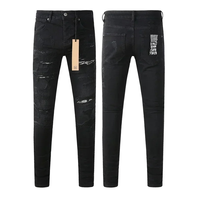 2025 KSUBI Men Personality Multi-style Low Rise Elastic Skinny Denim Pants American Style Ripped Trousers Jeans