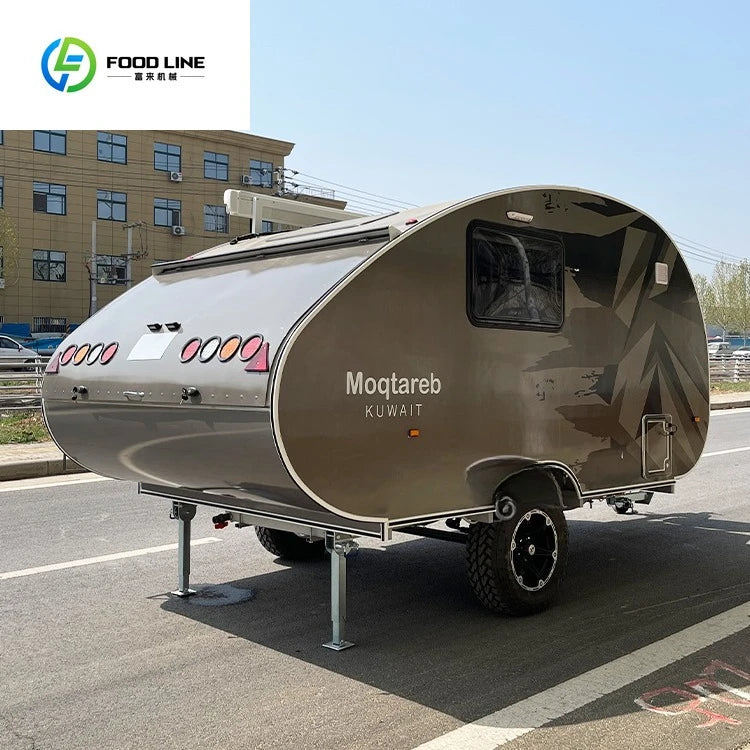 Mini Rv caravan Small Teardrop  Camping Camper Van Travel Trailer with Bathroom for Sale