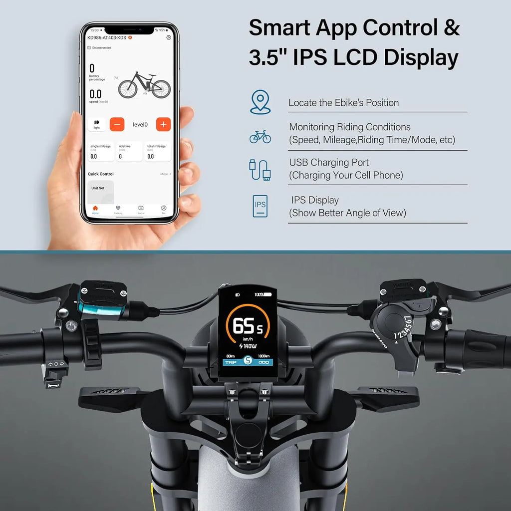 Electric Bicycle CT20S E-Mountain Bike for Adult 60V 27.5Ah Battery Double Hydraulic Disc Brakes 20*5.0 Fat Tire Off-Road E-bike
