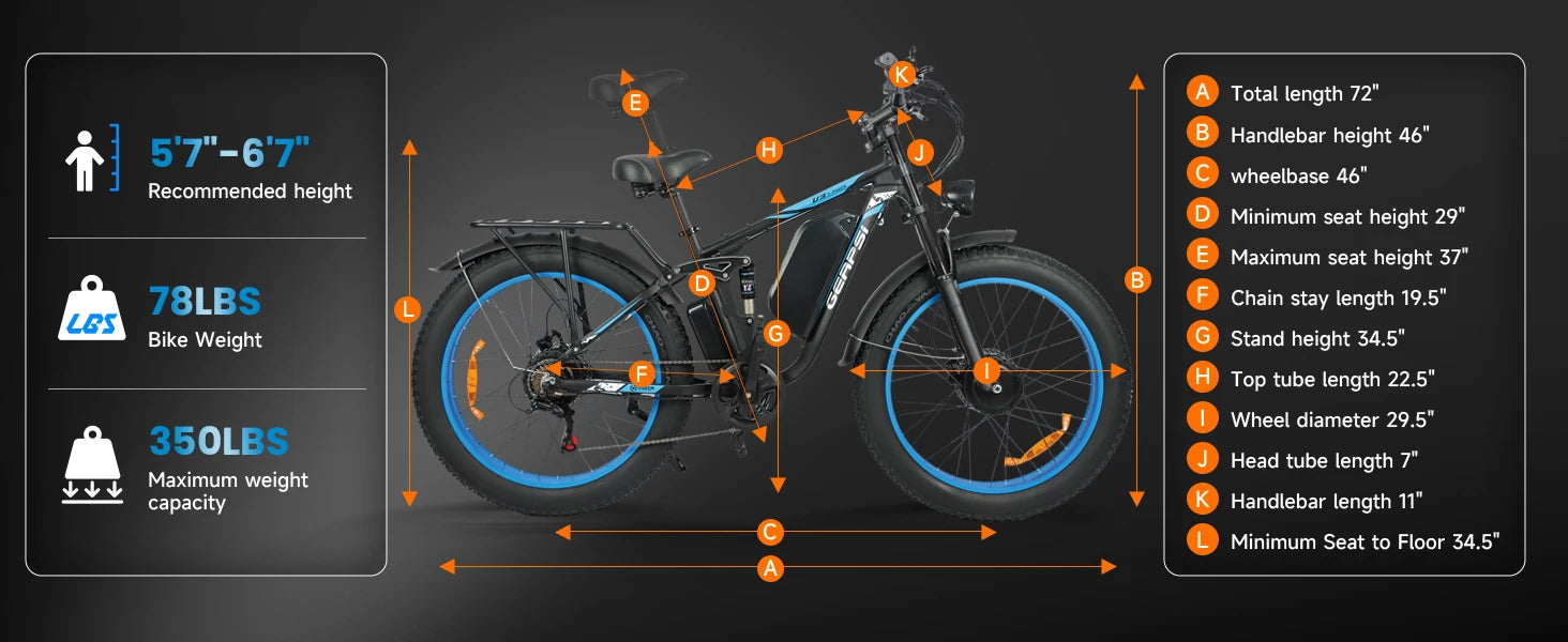 BAOLUJIE 2603 Electric Bike for Adults，52V 32AH Electric Bicycle，Peak 5000W Mountain E-bikes，21-speed Dual Motors Moped Ebike