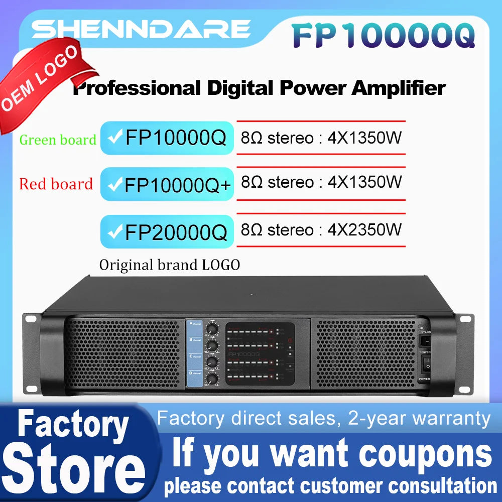 FP10000Q/FP20000Q Professional Audio Power Amplifier 2 Ohm Stable 4 Channels Class TD Amp 4x1350W 10000 Watts ON-Semi Live Show