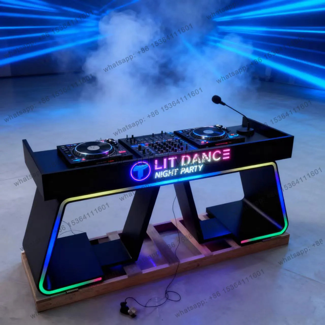 yj9 KTV bar DJ table DJing table Slow shake bar Voice-activated LED light-emitting disc player shelf can be moved