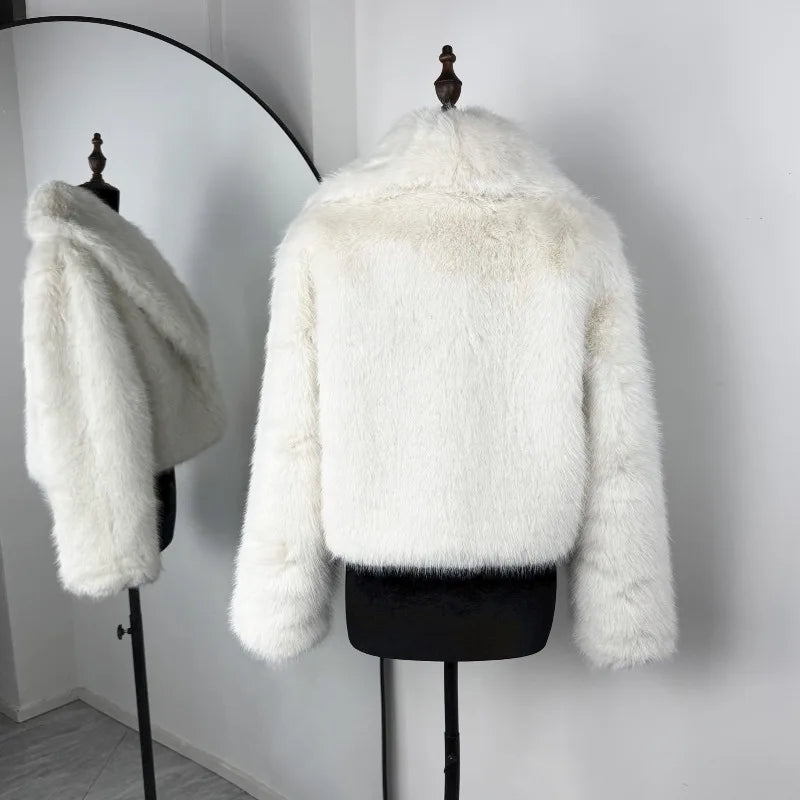 Tossy Winter Fashion Fur Feather Outwear For Women Lapel High Waist Warm Loose Long Sleeve Commute Coat Female Fur Feather 2025