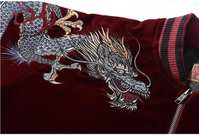 Fashion Hi Street Bomber Jacket With Fox Yokosuka Embroidery Japanese Style Harajuku Baseball Coat Outerwear Personality Uniform